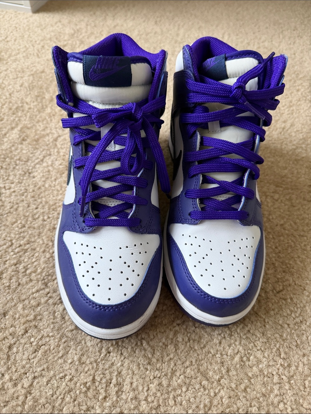 Nike Dunk High GS Purple and White High-Top Sneakers